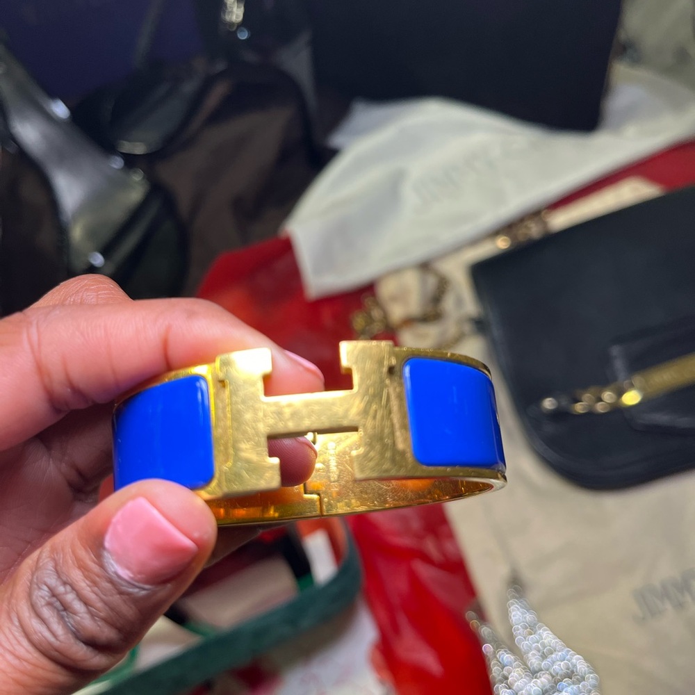 Authentic Hermes Clic Clac H Bracelet in blue